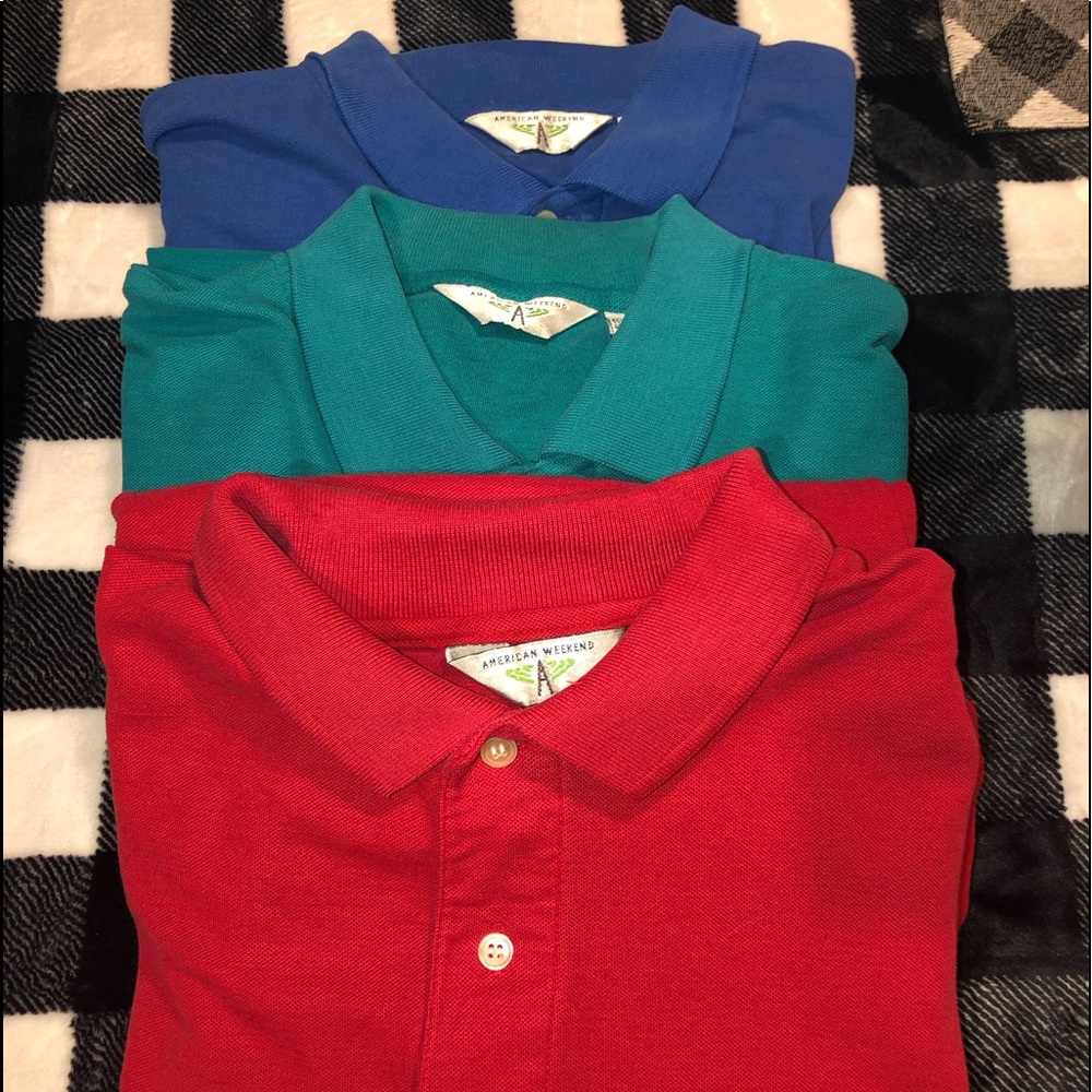 Bundle of 3 Men’s American Weekend Polo Shirts size Large